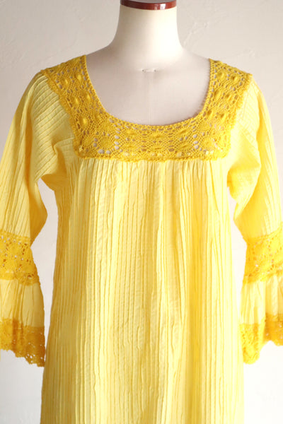 70s Yellow Mexican Dress