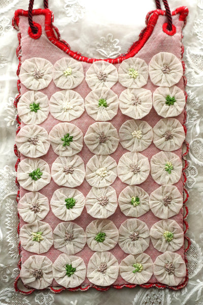 Handcrafted Bag with Antique French Embroidered Lily