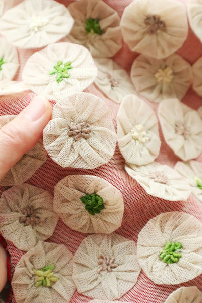 Handcrafted Bag with Antique French Embroidered Lily
