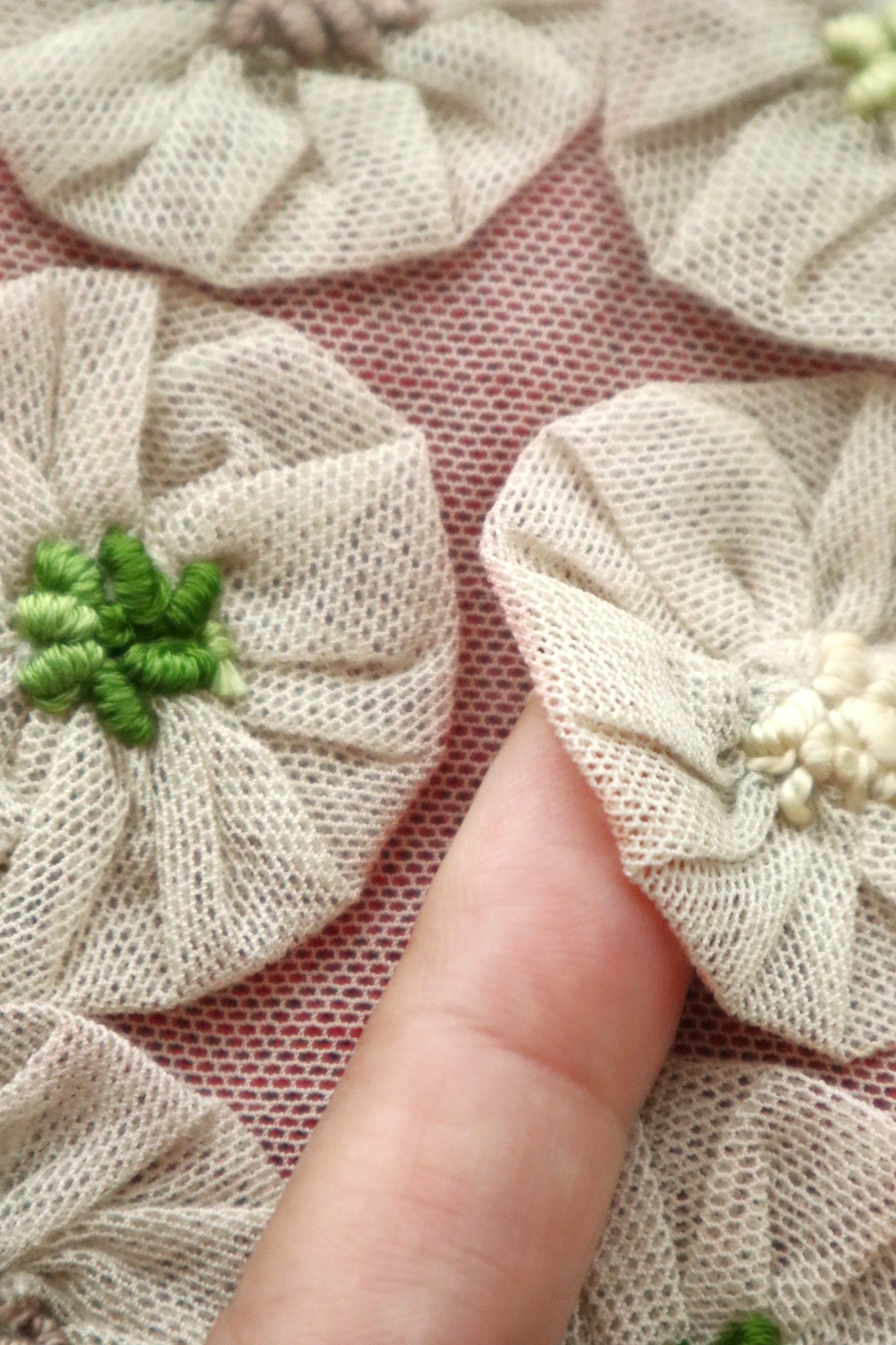 Handcrafted Bag with Antique French Embroidered Lily