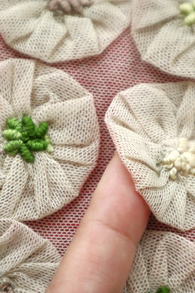 Handcrafted Bag with Antique French Embroidered Lily