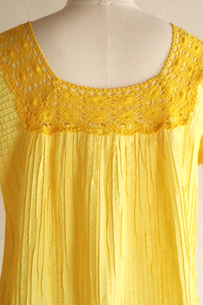 70s Yellow Mexican Dress