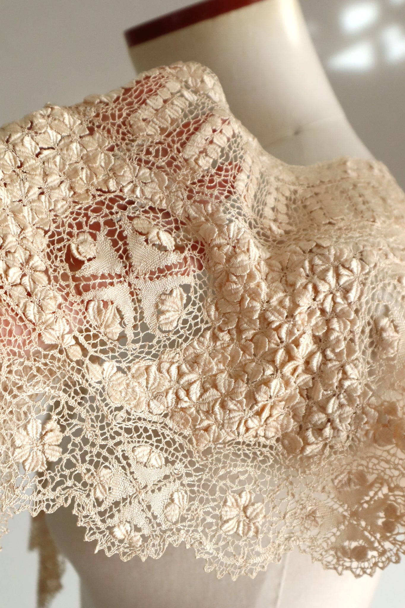 19th Century Silk Maltese Lace Collar