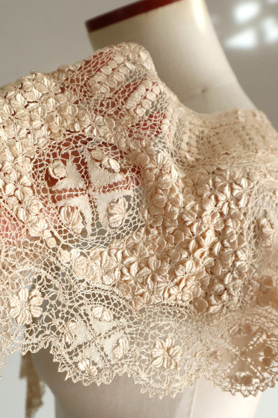 19th Century Silk Maltese Lace Collar