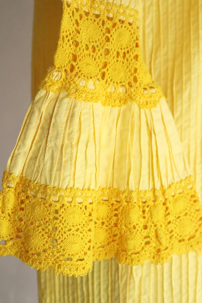70s Yellow Mexican Dress