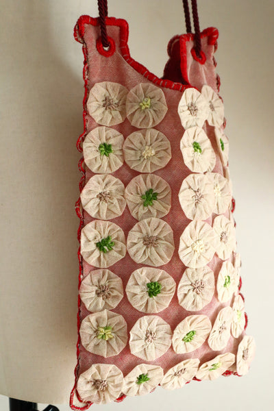 Handcrafted Bag with Antique French Embroidered Lily