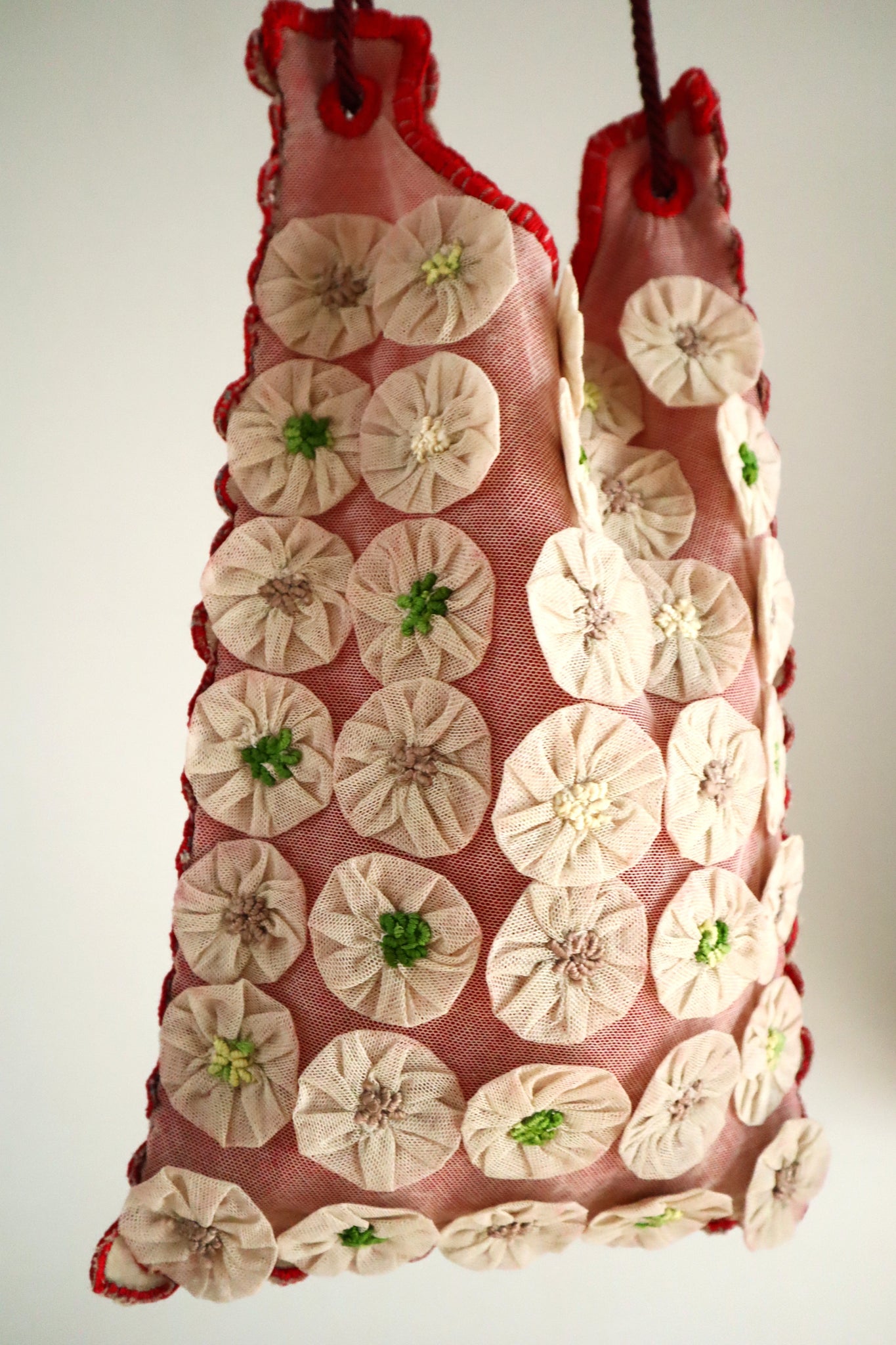 Handcrafted Bag with Antique French Embroidered Lily