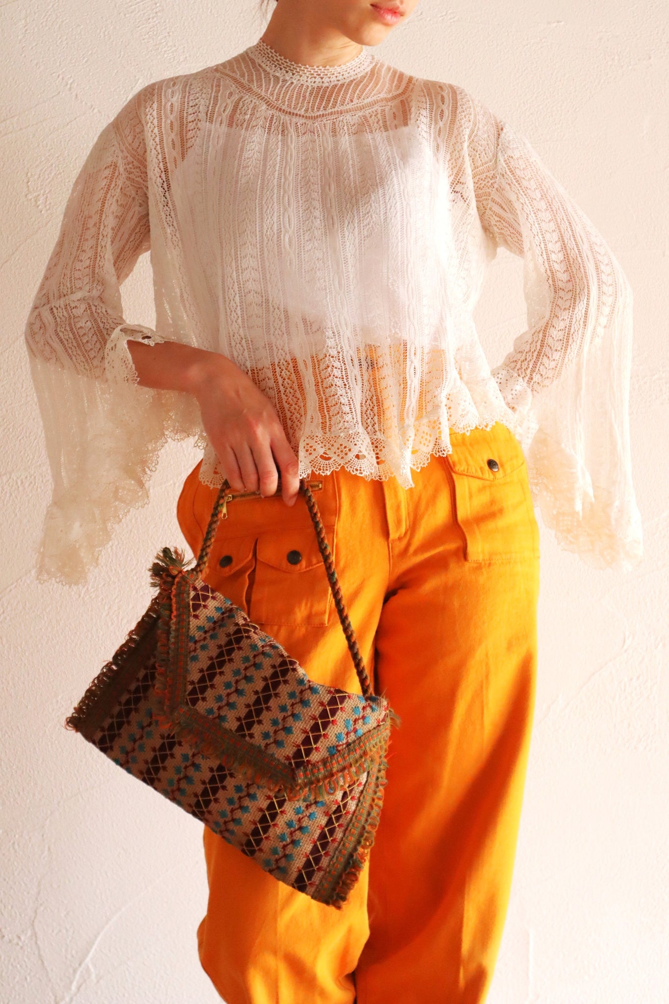 1910s French Fine Cotton Machine Knit Blouse