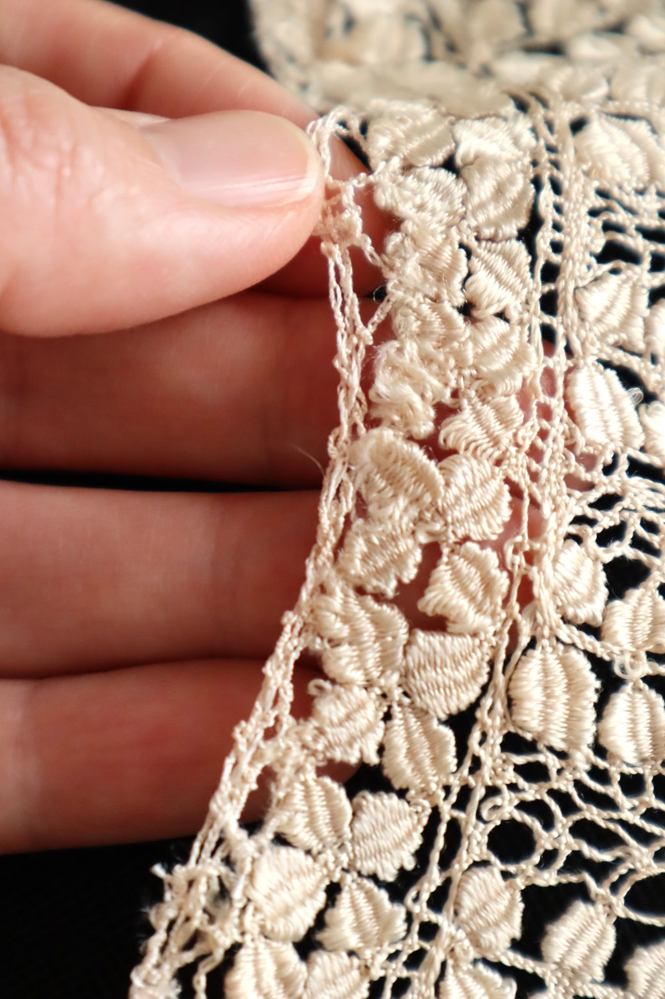 19th Century Silk Maltese Lace Collar