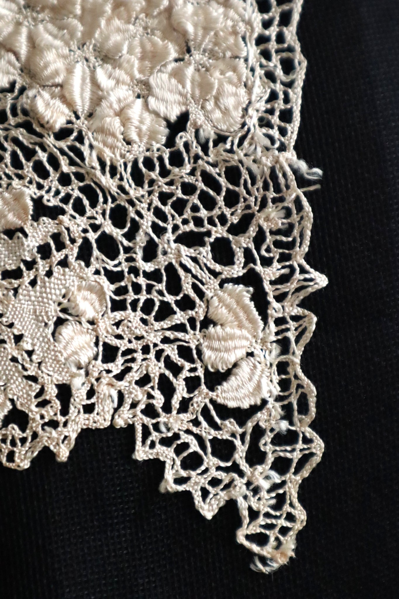 19th Century Silk Maltese Lace Collar