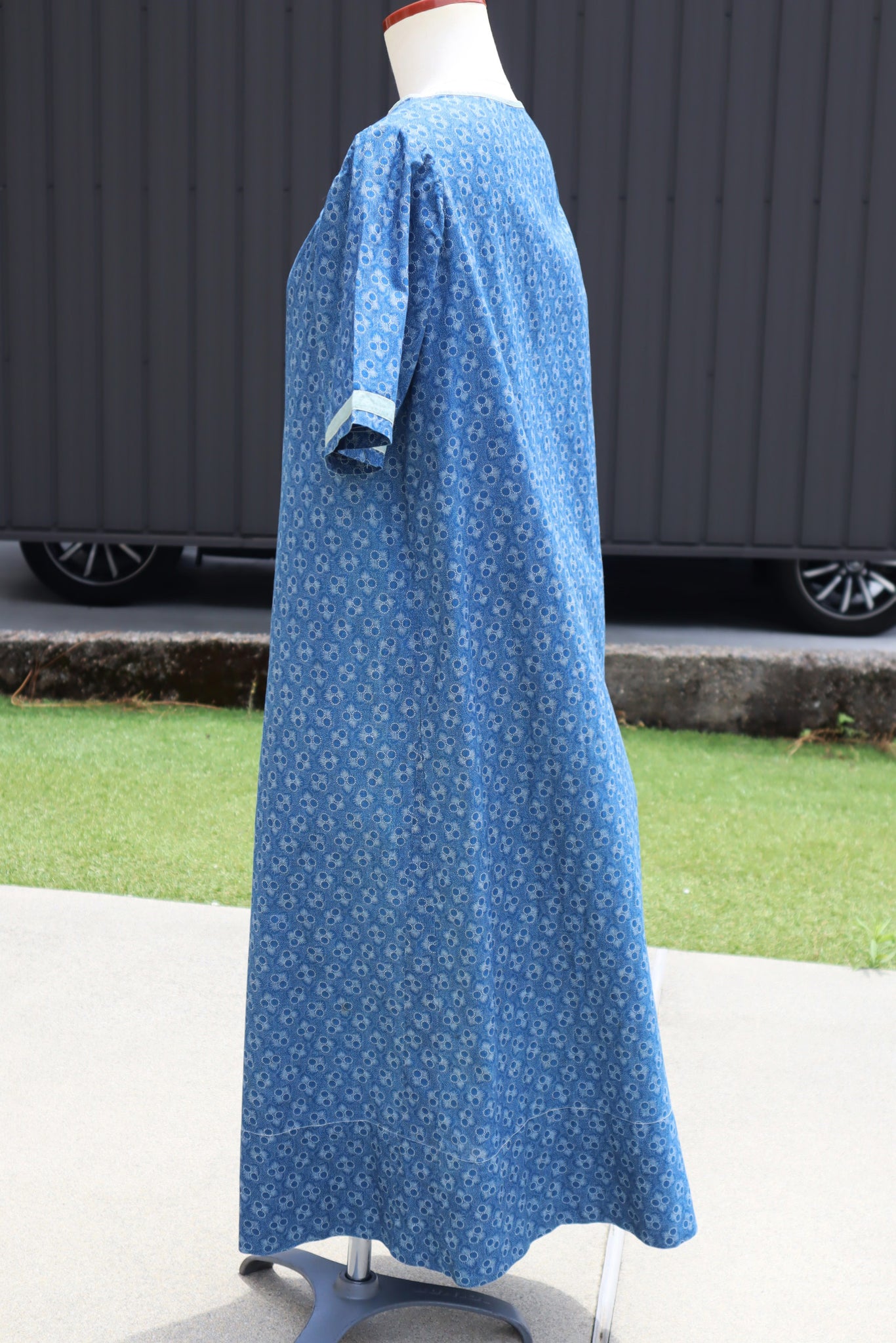 1900s Blue Calico Dress