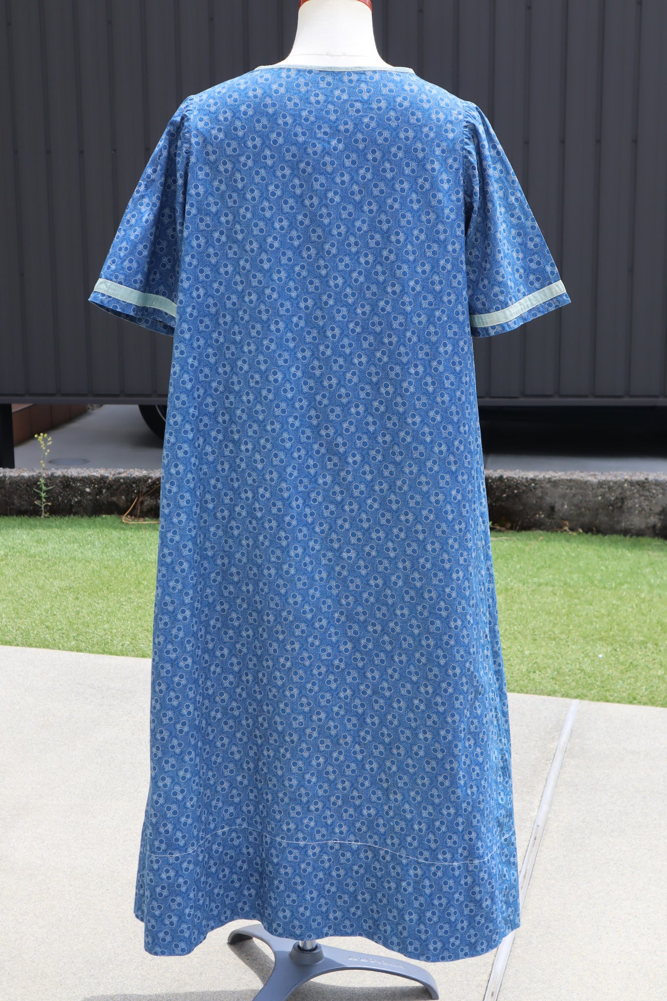 1900s Blue Calico Dress