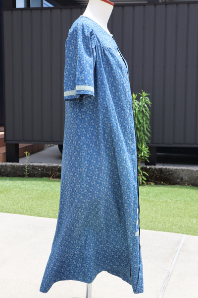 1900s Blue Calico Dress