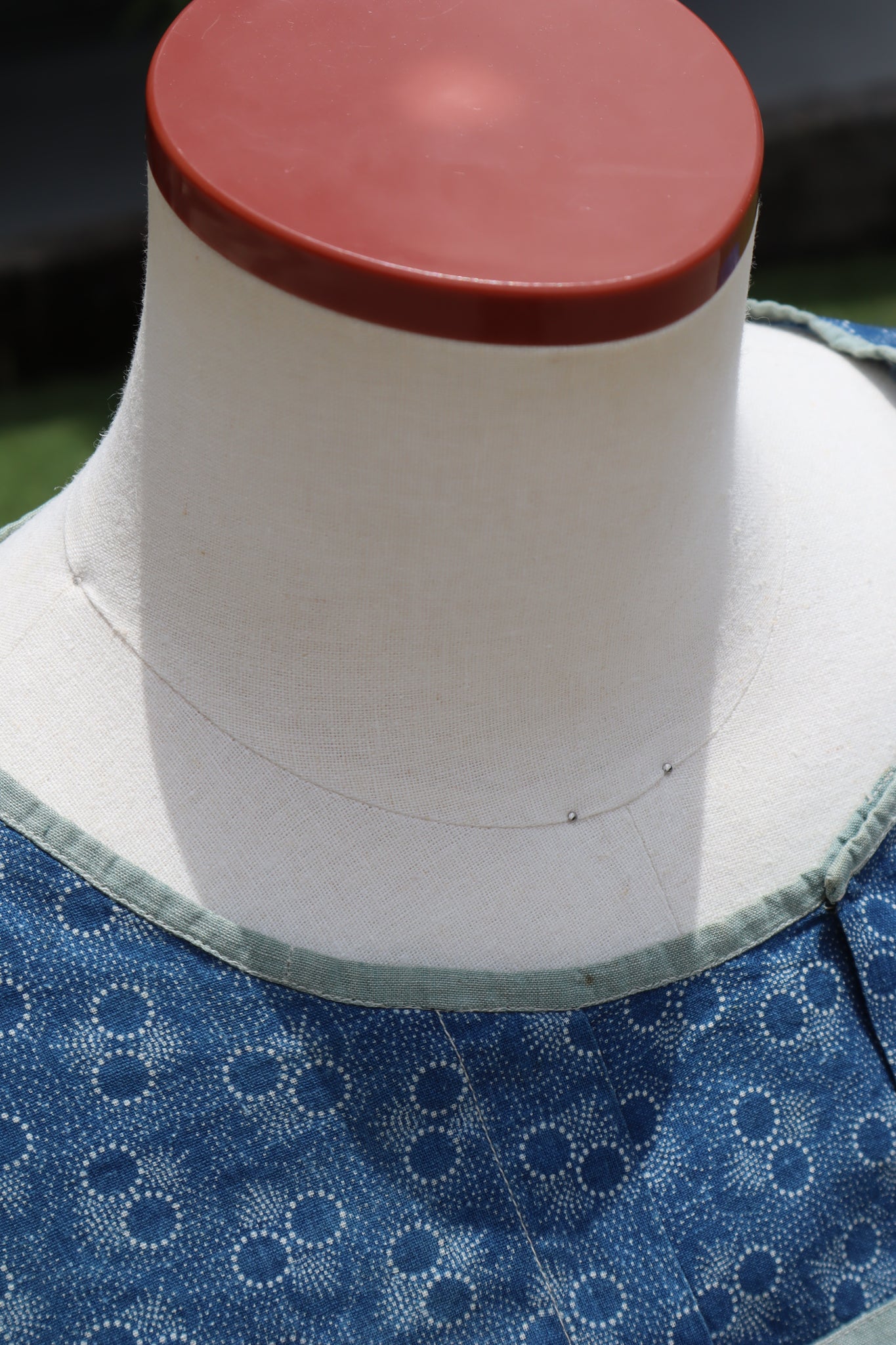 1900s Blue Calico Dress