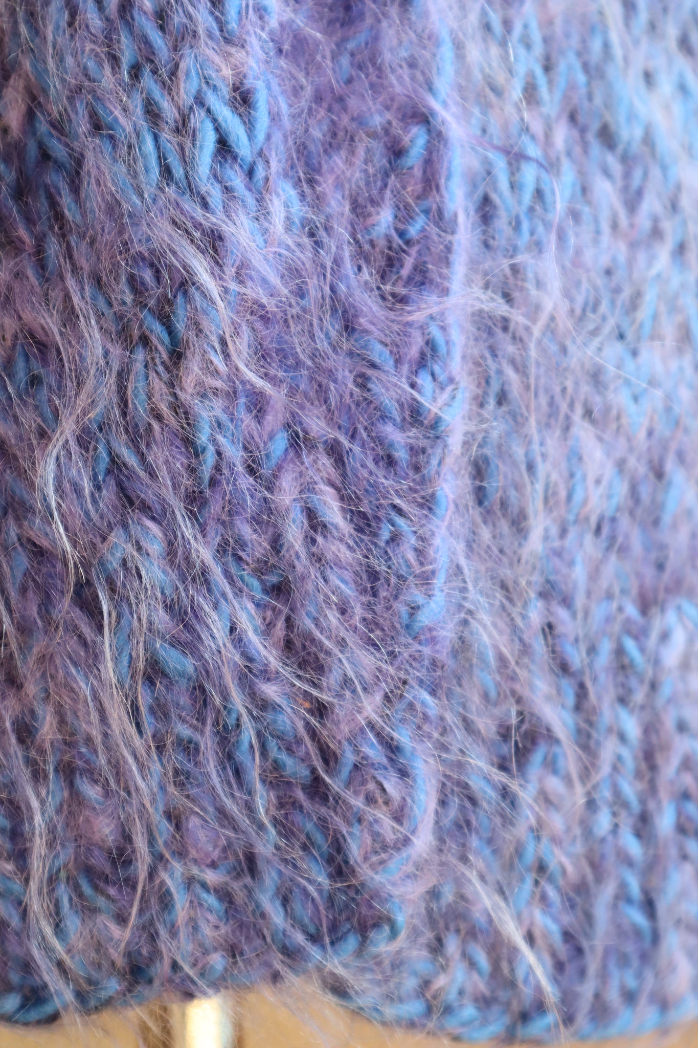 80s Blue Mohair Knit Coat