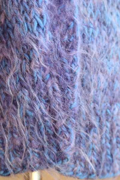 80s Blue Mohair Knit Coat