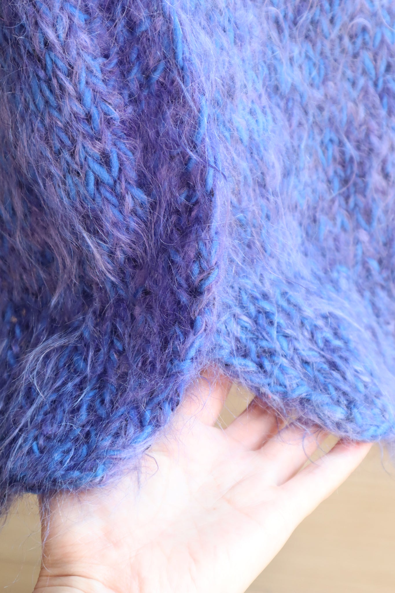 80s Blue Mohair Knit Coat