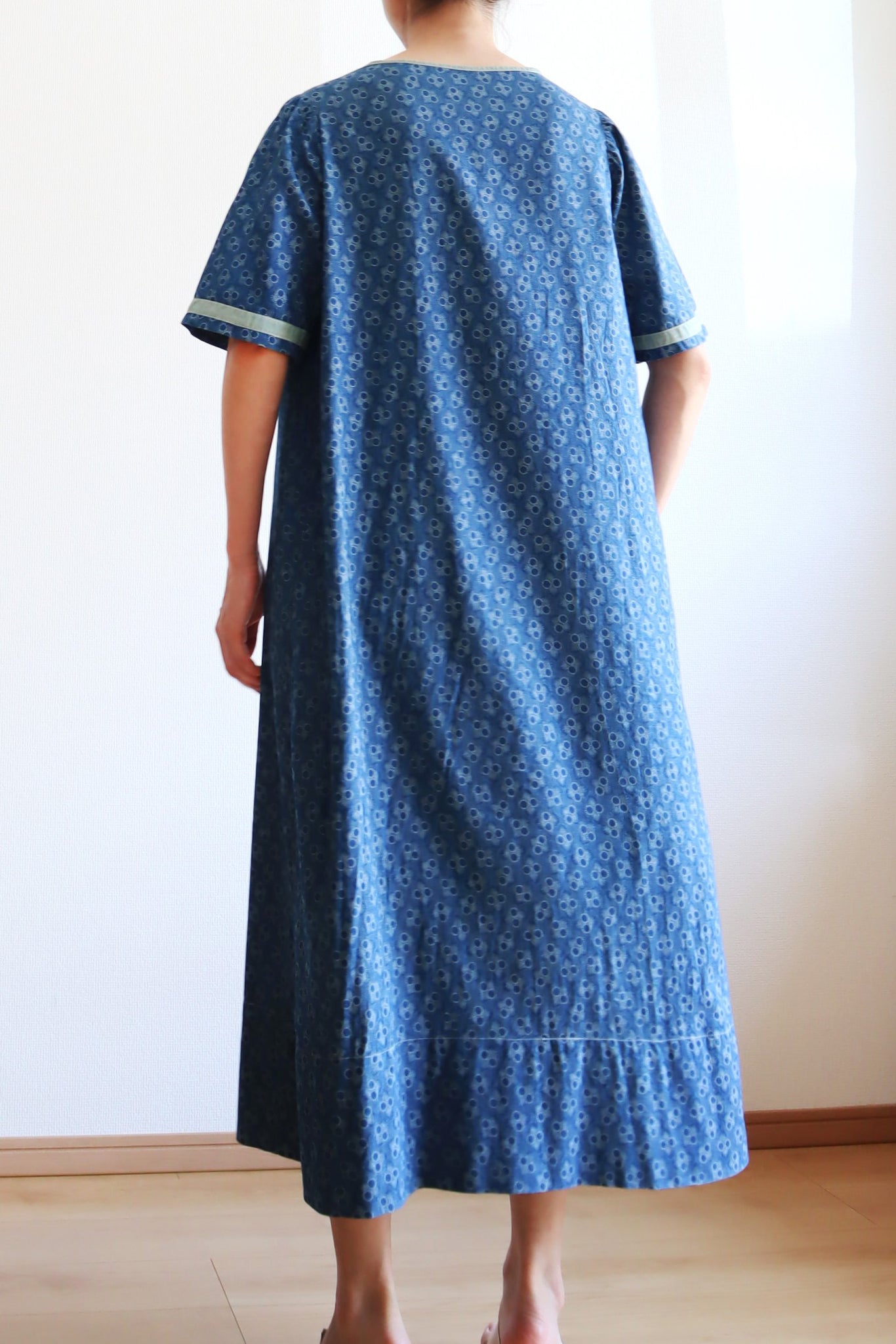 1900s Blue Calico Dress