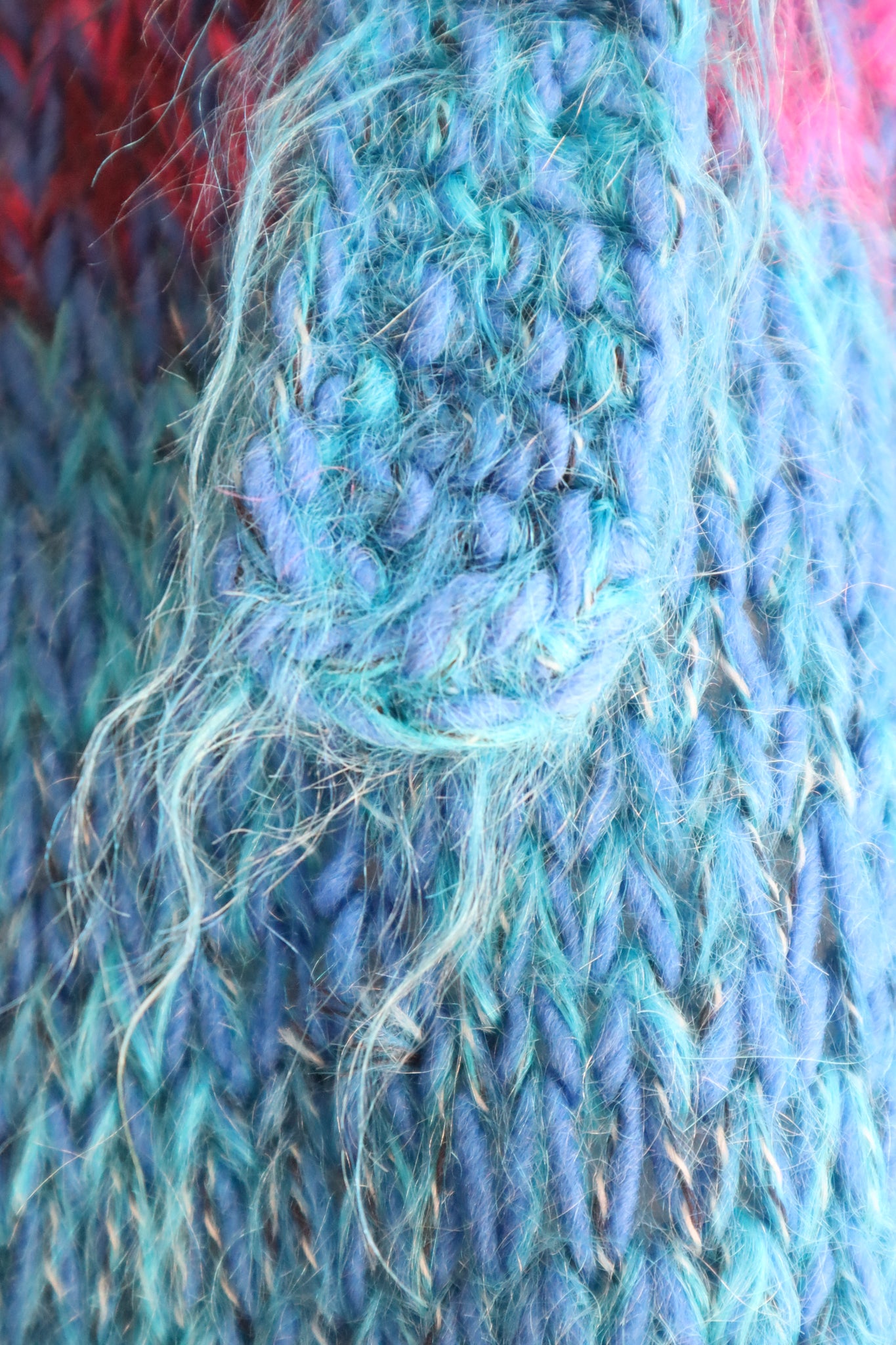 80s Blue Mohair Knit Coat