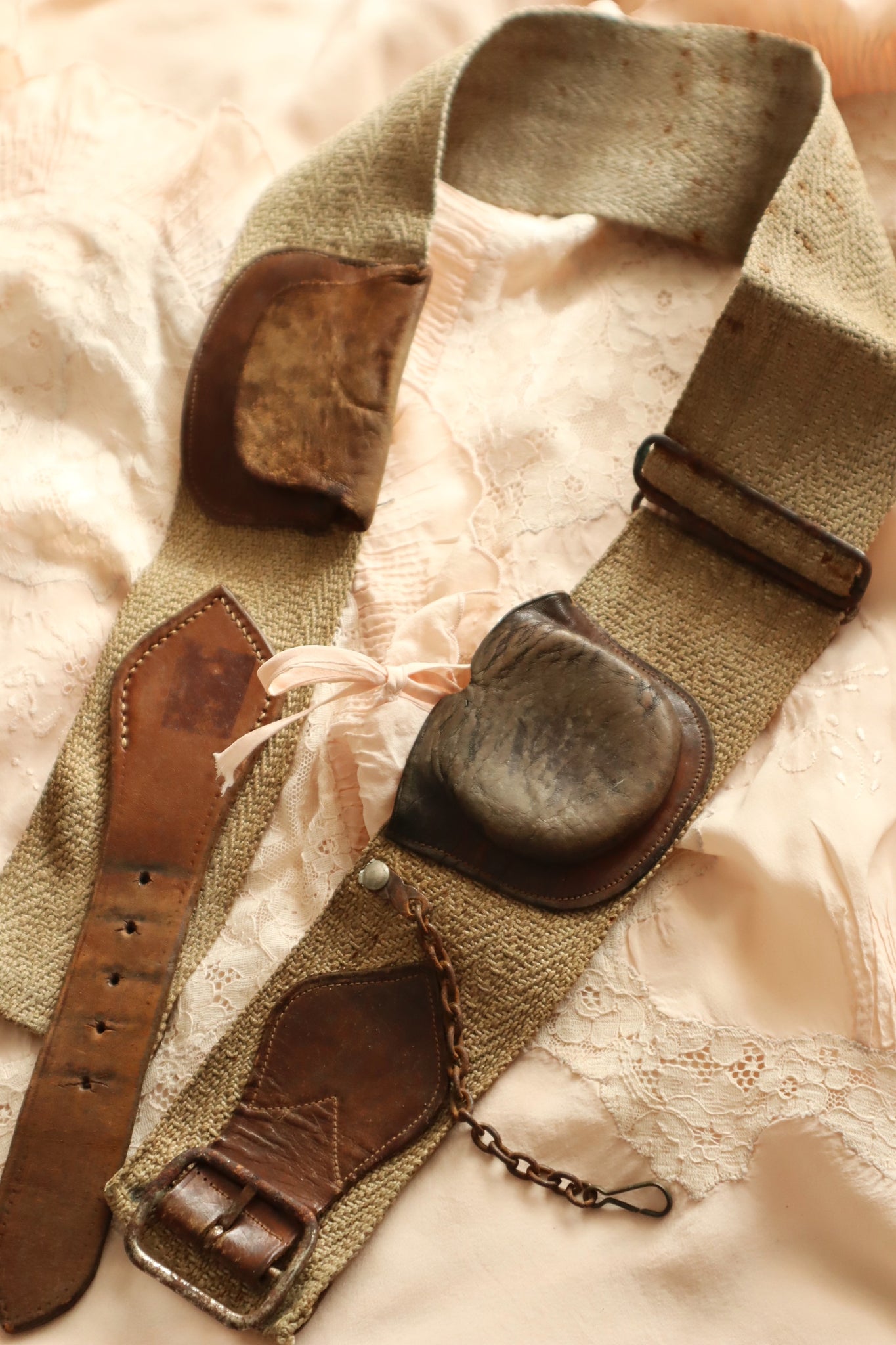 1890s–1910s French Utility Belt with Leather Pouches