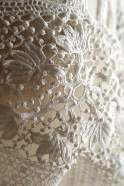 Handcrafted Corset Cover with Antique French Hand-Crocheted Lace