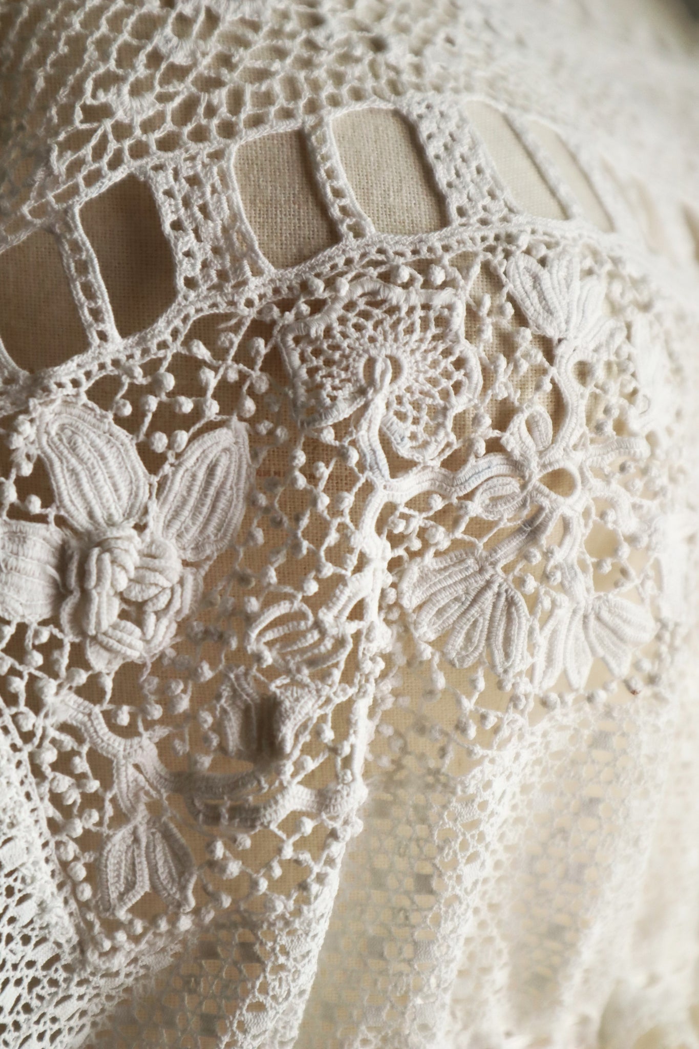 Handcrafted Corset Cover with Antique French Hand-Crocheted Lace
