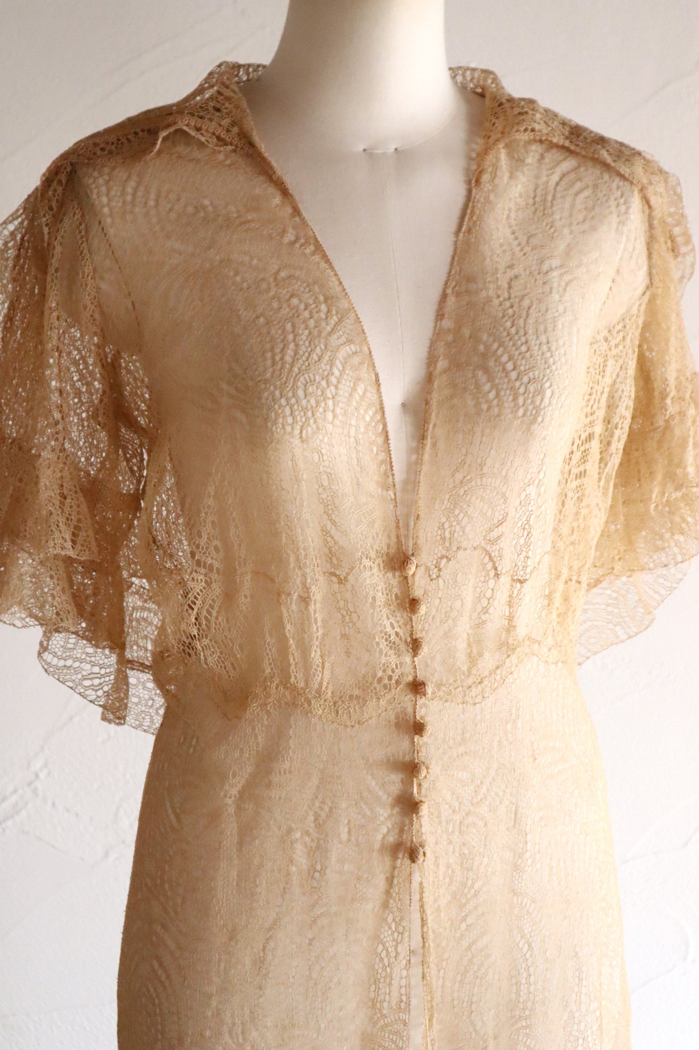 1910s–1920s French Lace Overlay Dress