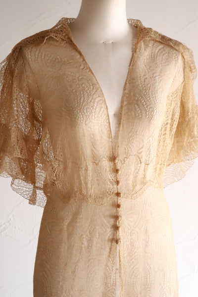1910s–1920s French Lace Overlay Dress