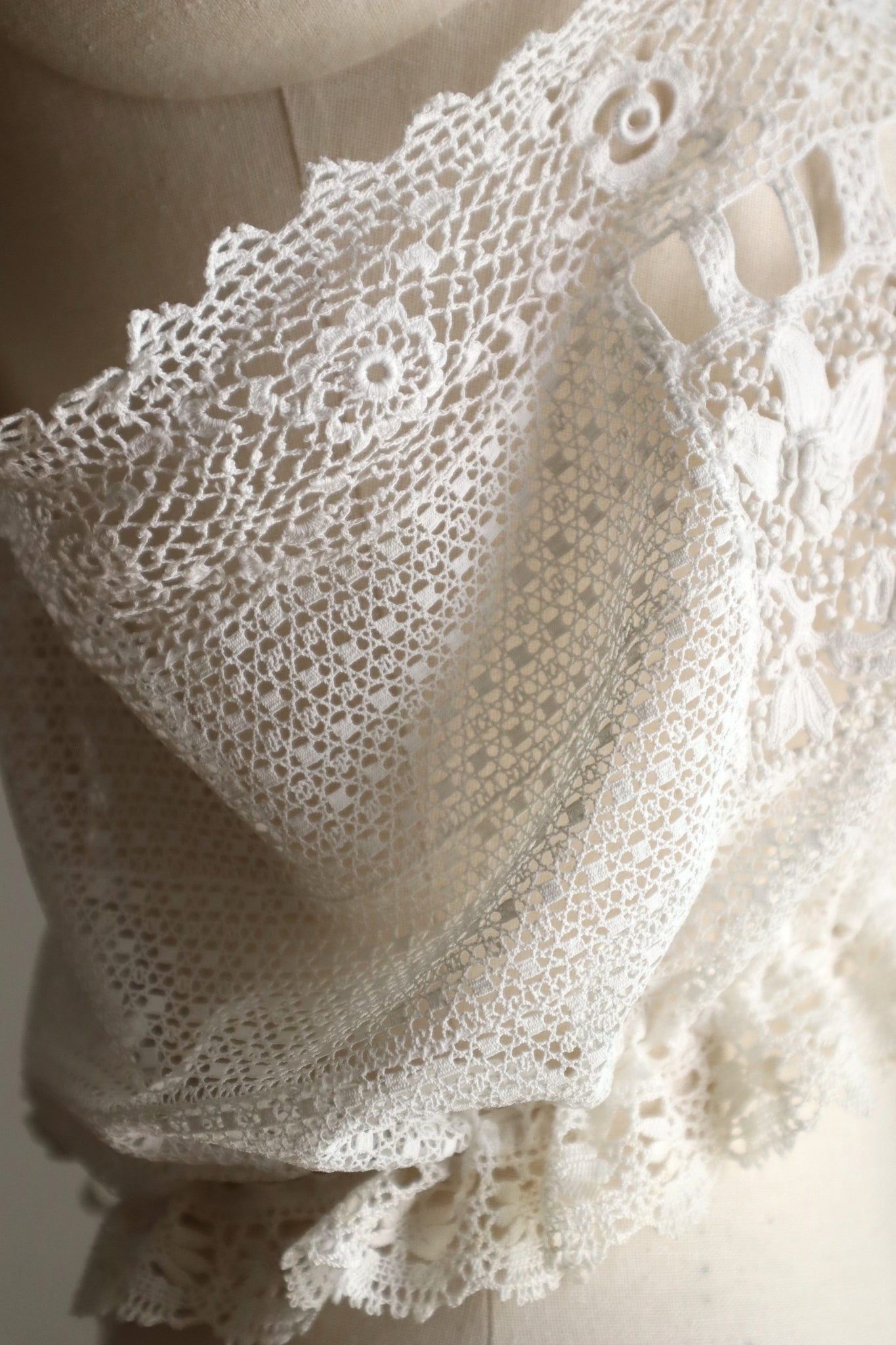 Handcrafted Corset Cover with Antique French Hand-Crocheted Lace