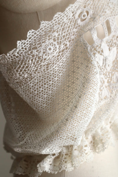 Handcrafted Corset Cover with Antique French Hand-Crocheted Lace