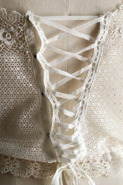 Handcrafted Corset Cover with Antique French Hand-Crocheted Lace