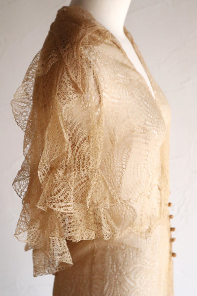 1910s–1920s French Lace Overlay Dress
