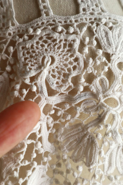 Handcrafted Corset Cover with Antique French Hand-Crocheted Lace