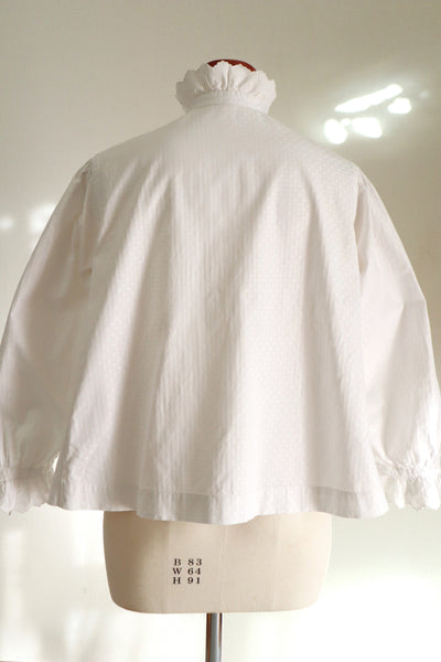 1910s–1920s French Hand-Embroidered Cotton Blouse