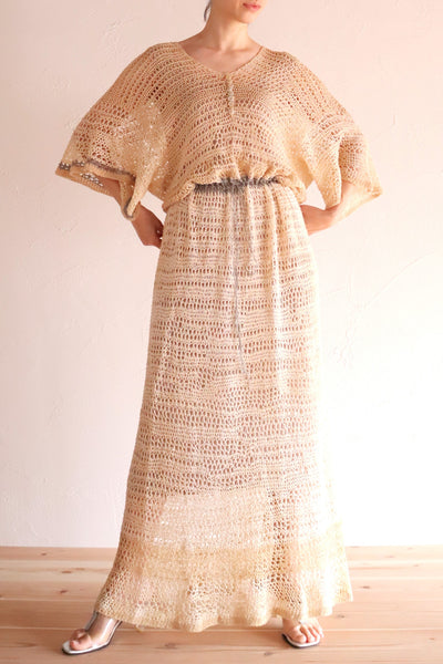 70s Loose Cotton Knit Dress