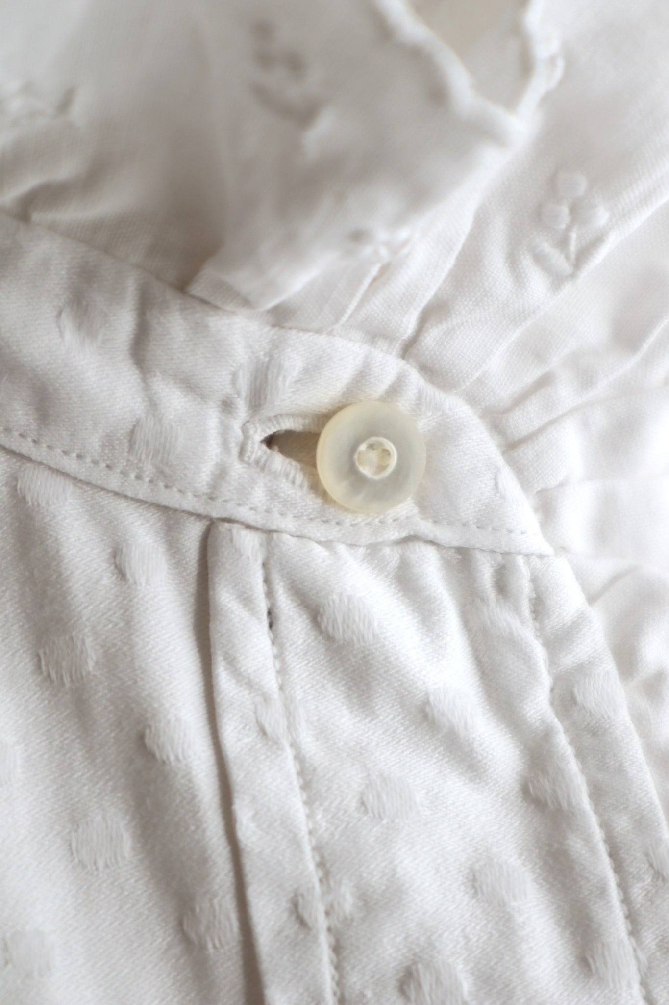 1910s–1920s French Hand-Embroidered Cotton Blouse