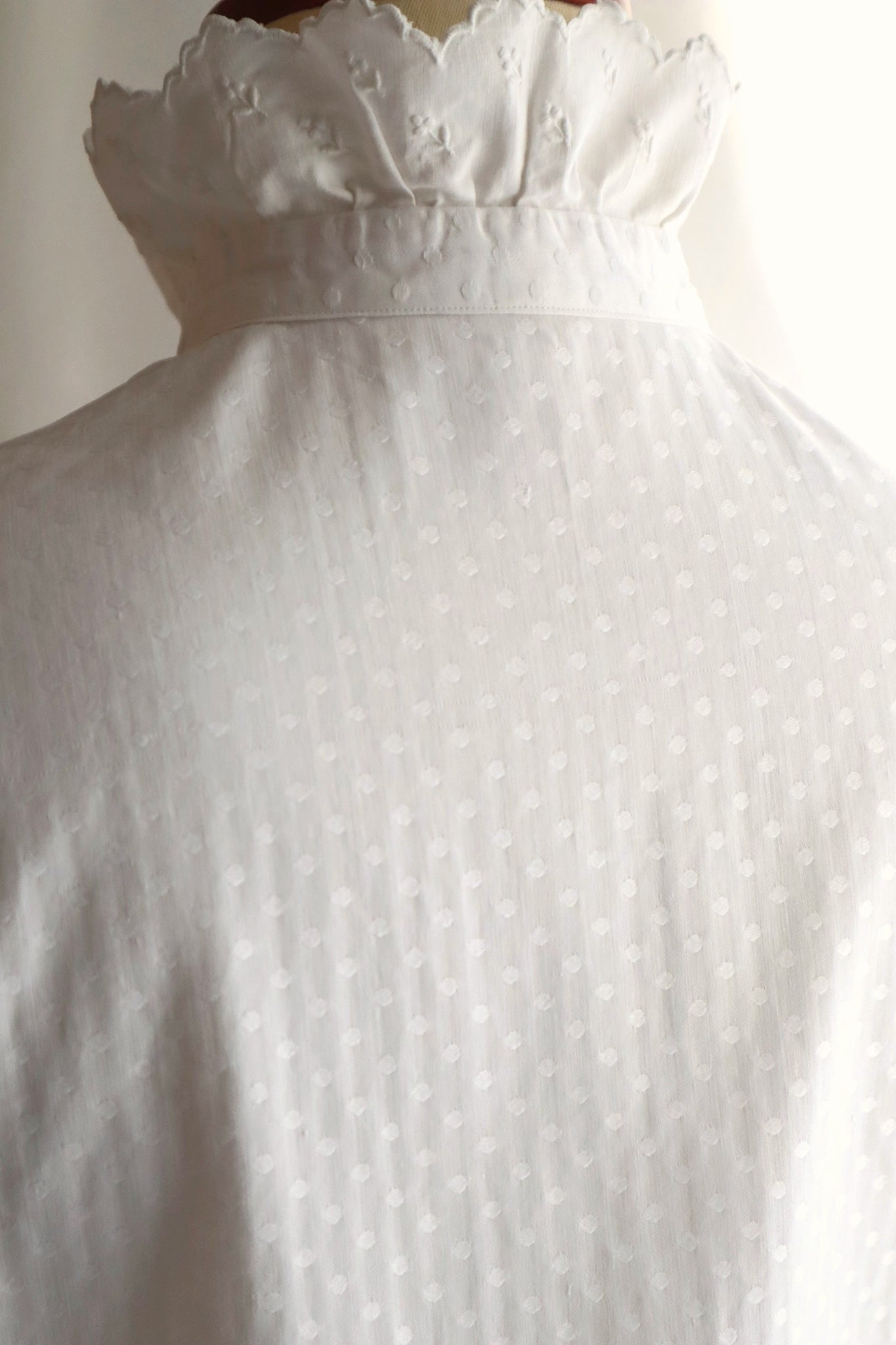 1910s–1920s French Hand-Embroidered Cotton Blouse