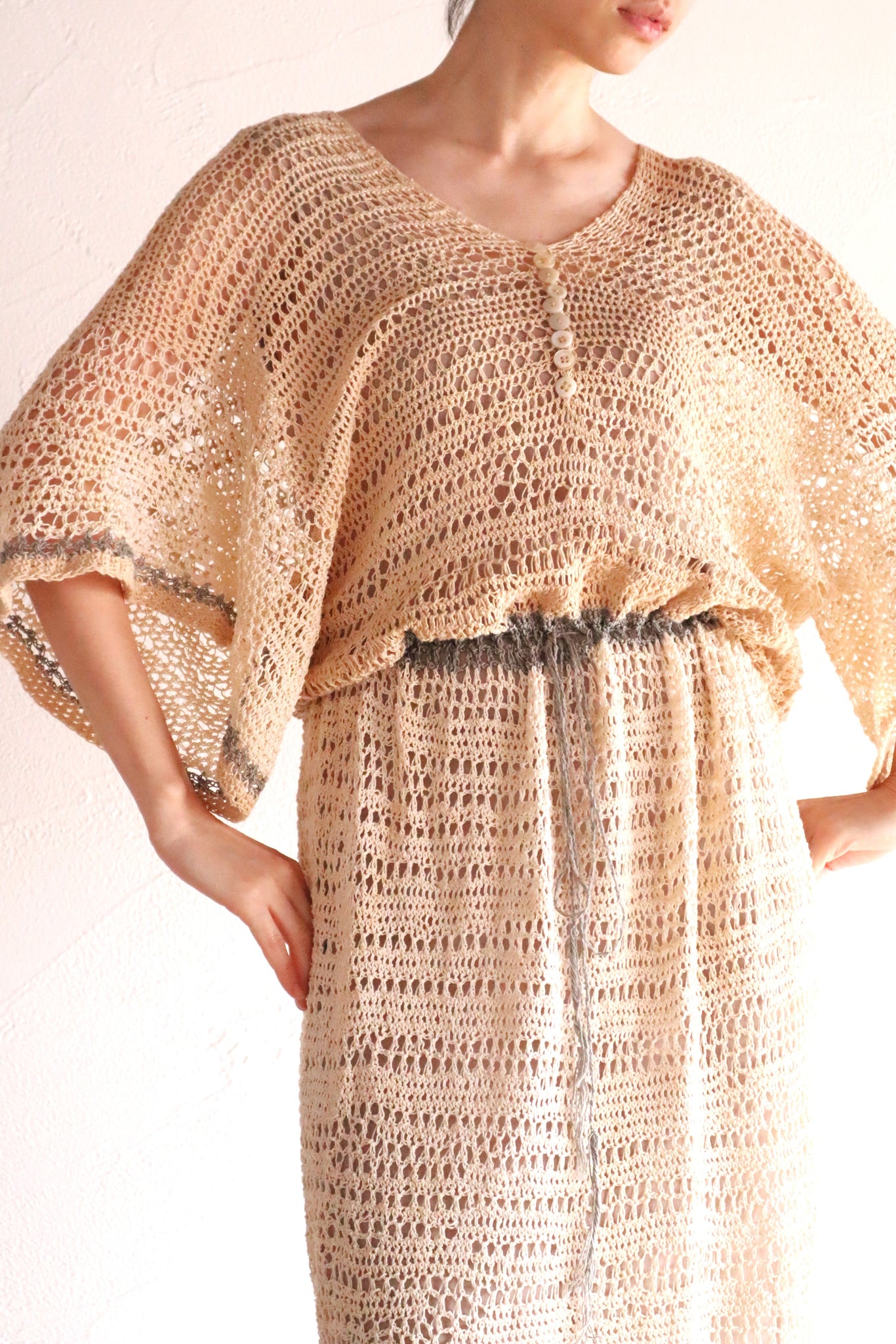 70s Loose Cotton Knit Dress