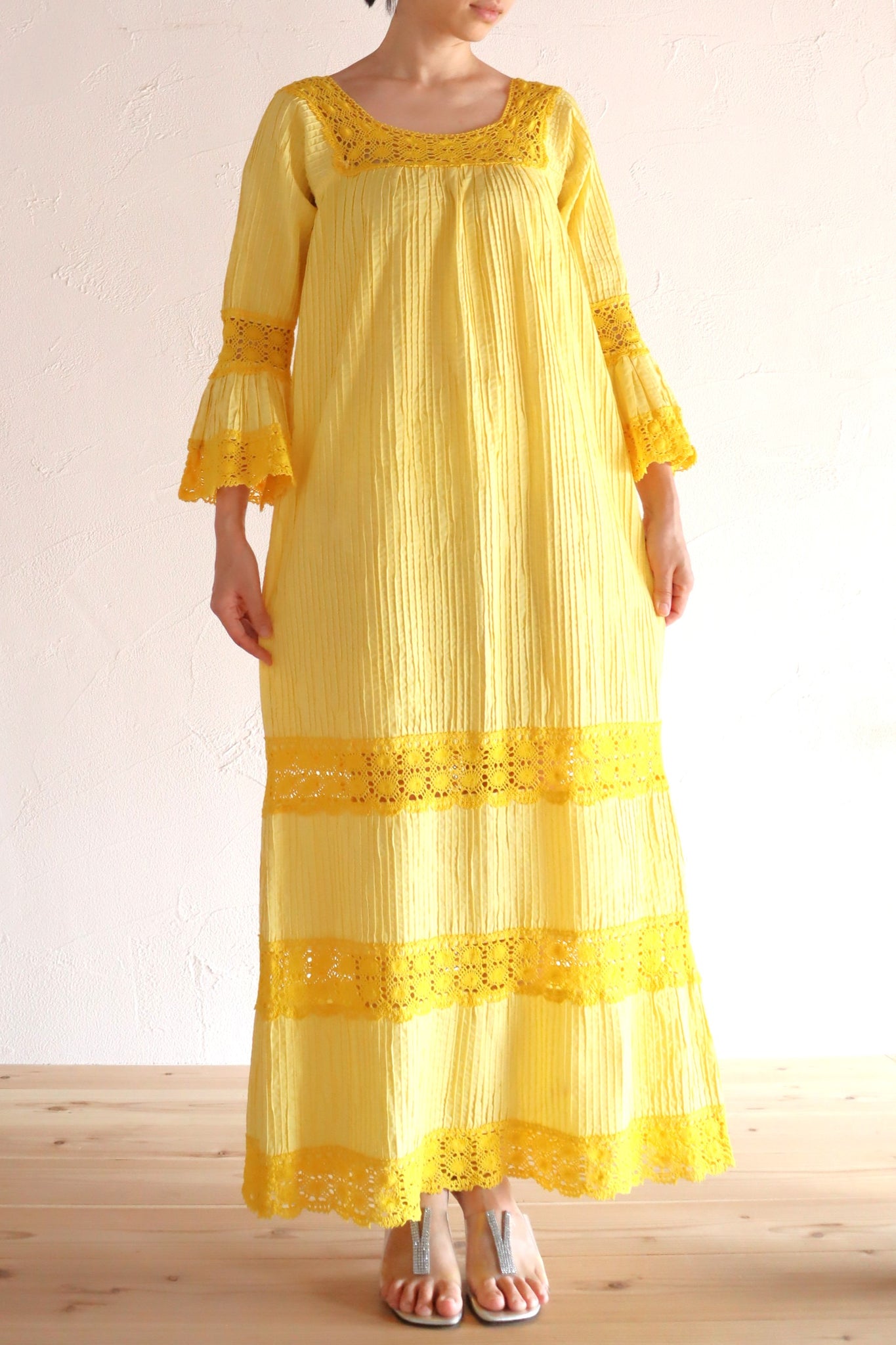 70s Yellow Mexican Dress
