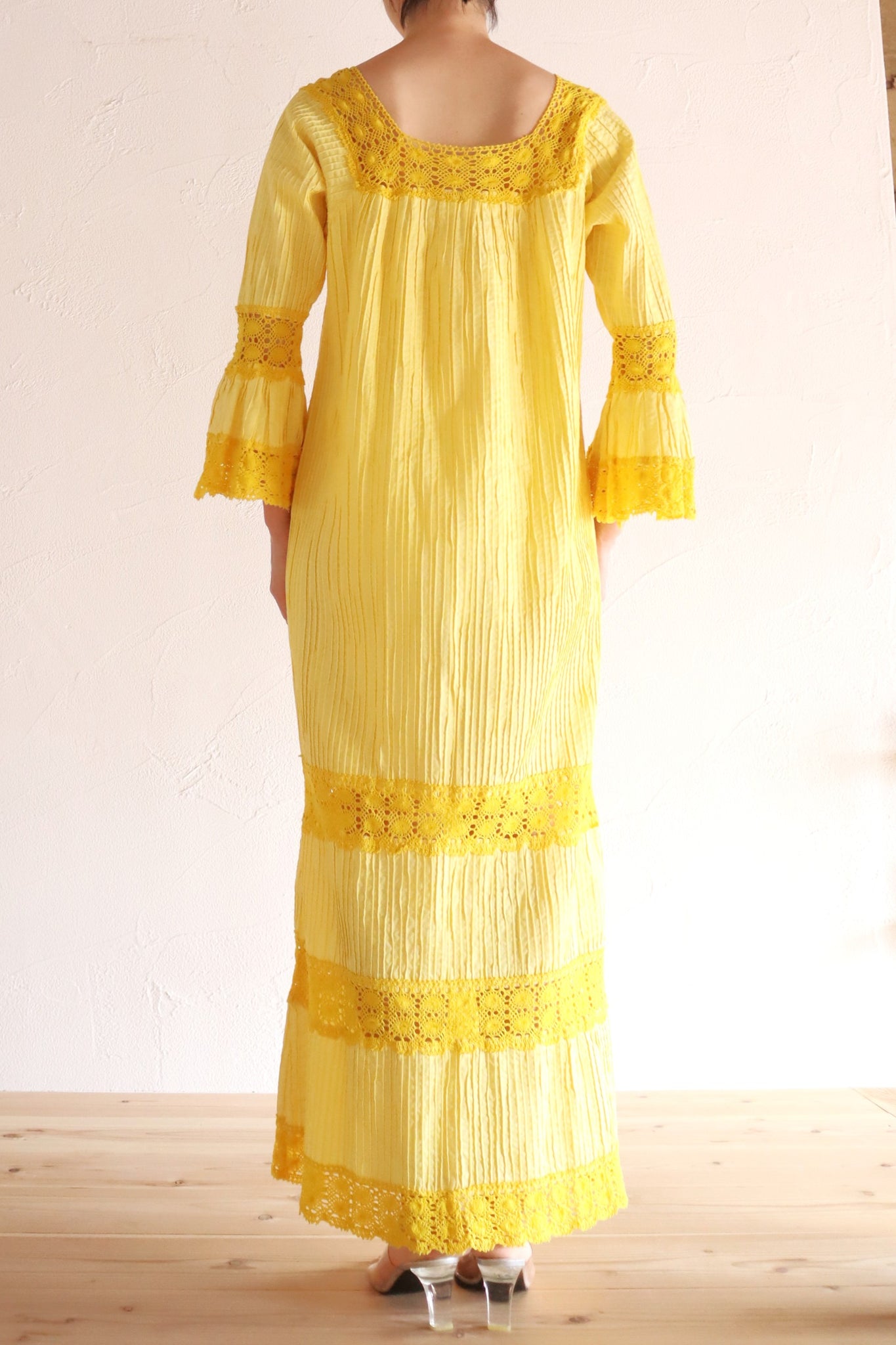 70s Yellow Mexican Dress