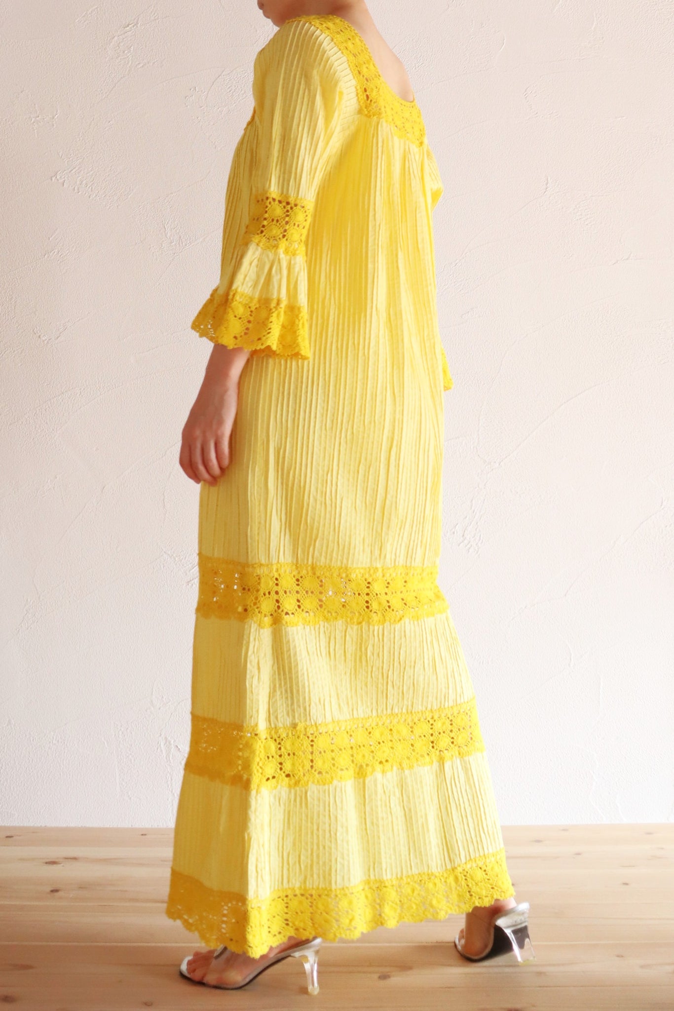 70s Yellow Mexican Dress