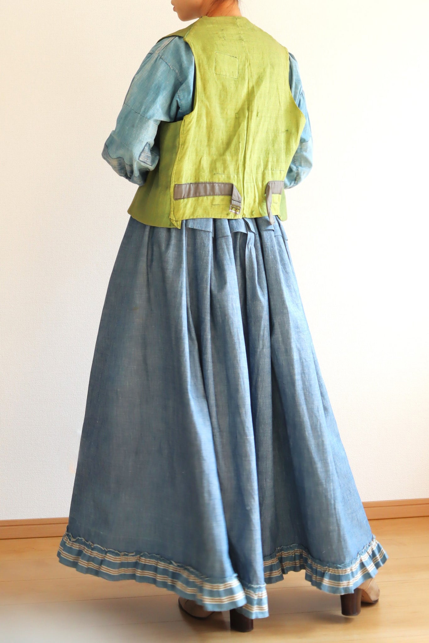 1890s Cotton Chambray Skirt