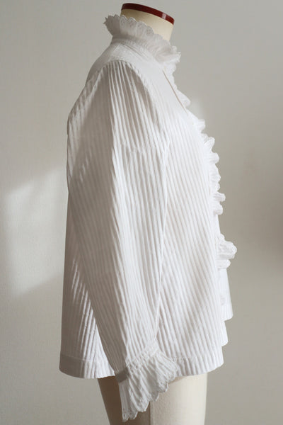 1910s French Hand-Finished Cotton Blouse