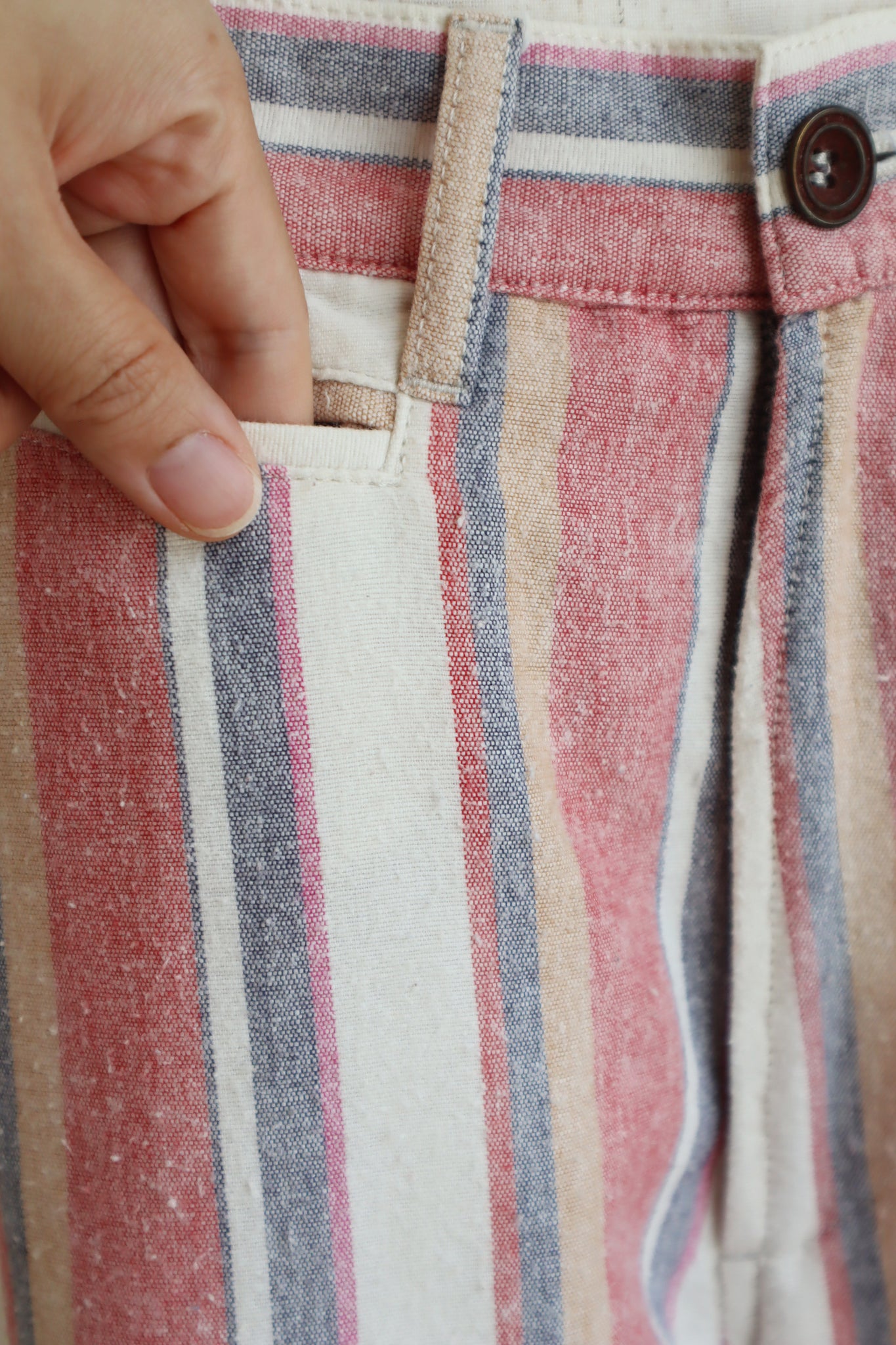 Vintage Stripe Cotton Pants