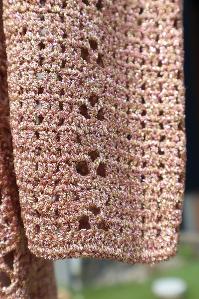 70s Hand Crocheted Glitter Dress