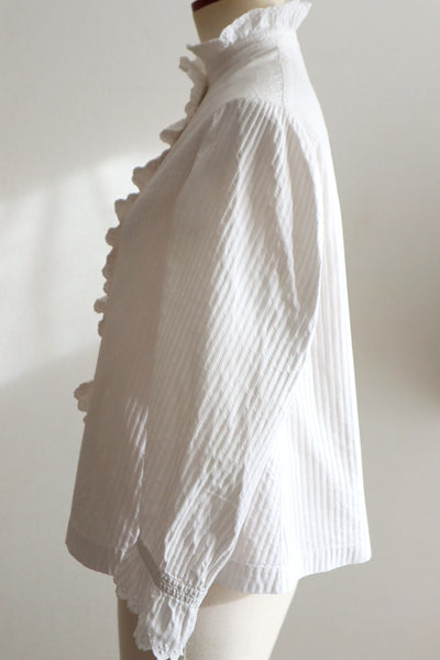 1910s French Hand-Finished Cotton Blouse