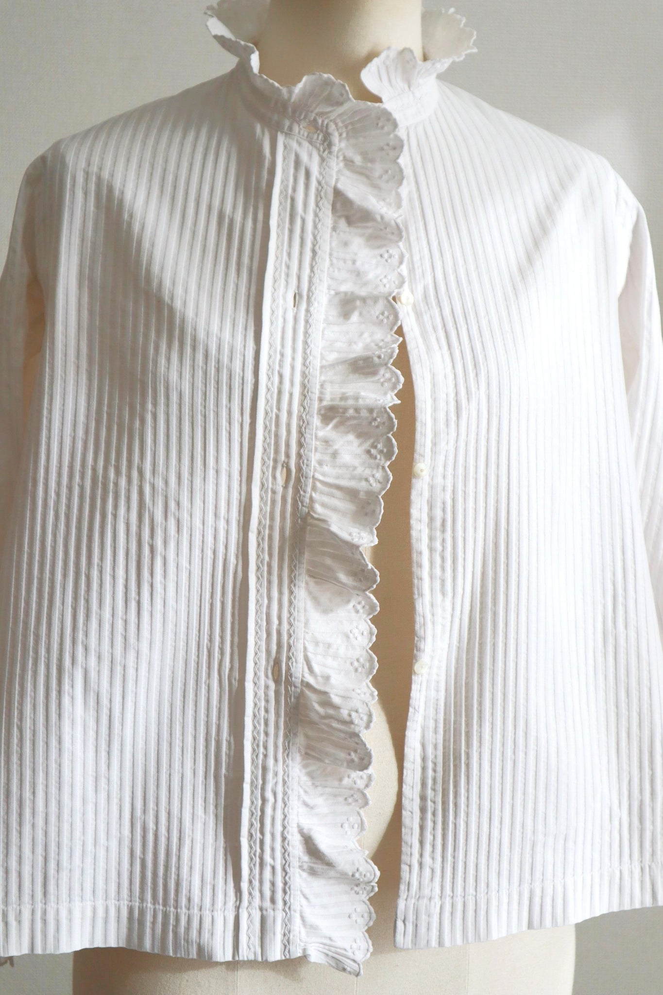 1910s French Hand-Finished Cotton Blouse