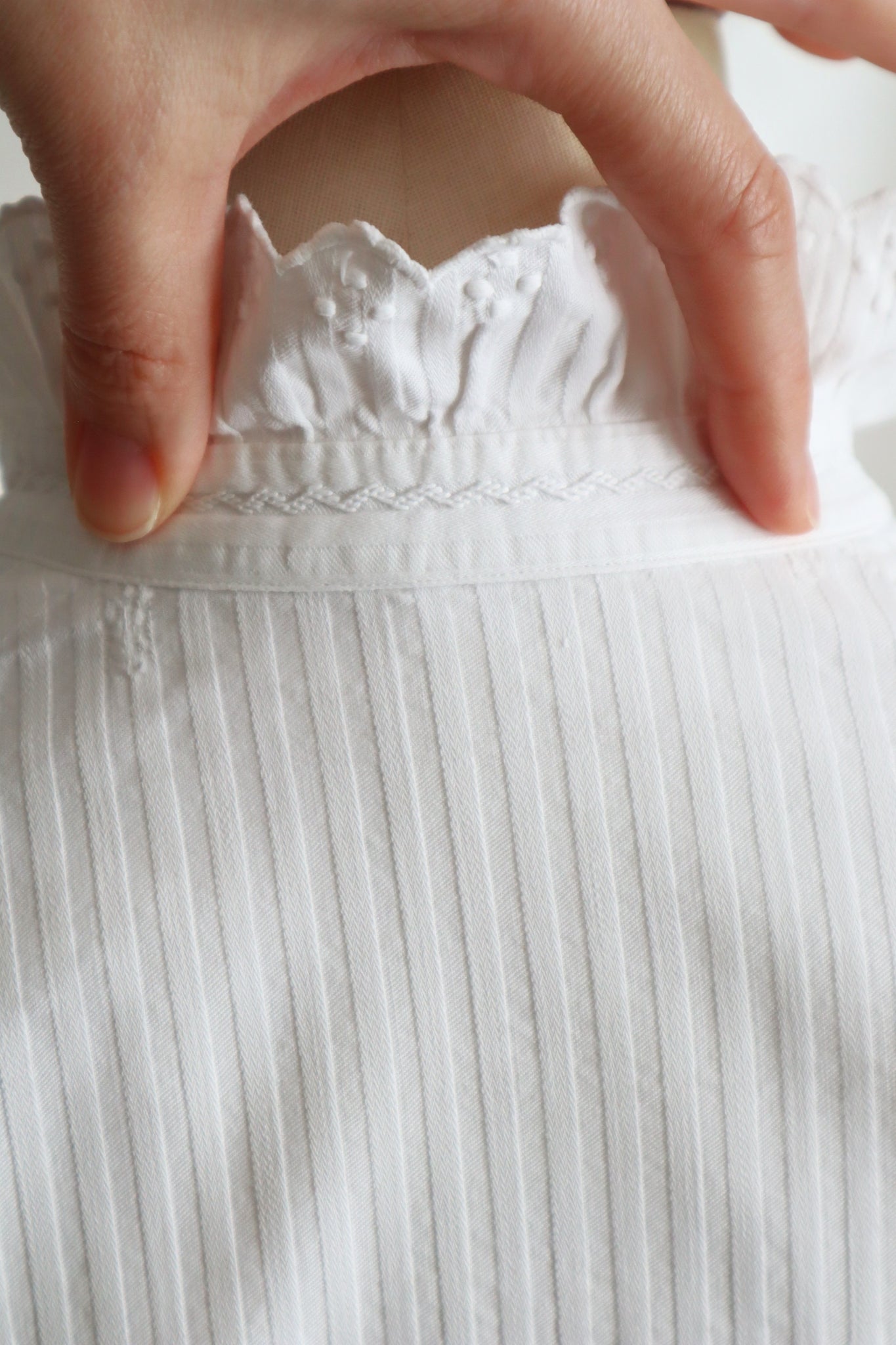 1910s French Hand-Finished Cotton Blouse