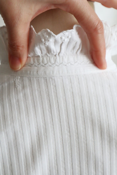 1910s French Hand-Finished Cotton Blouse