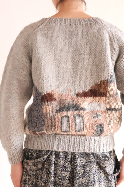 80s 3D Hand Knit Chunky Wool Sweater